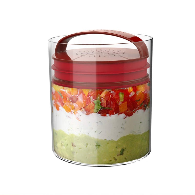 Prepara Evak Super Savor Plastic Food Storage, 14 Ounce, Red - Image 1